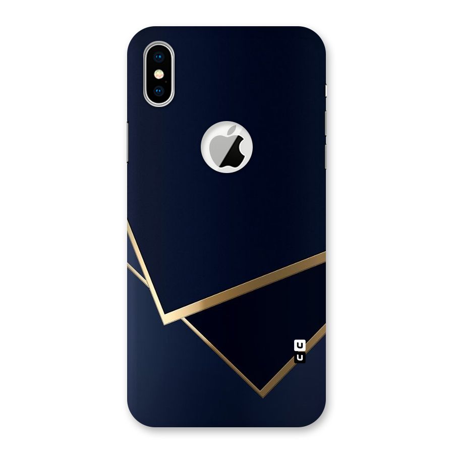 Gold Corners Back Case for iPhone X Logo Cut