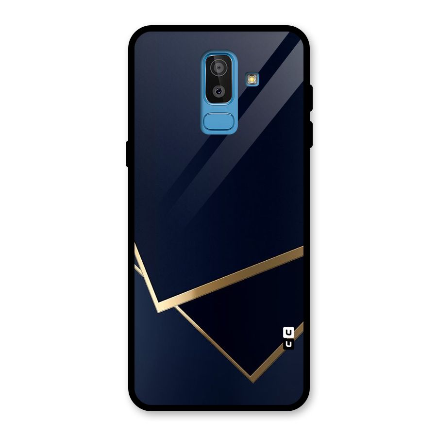 Gold Corners Glass Back Case for Galaxy J8