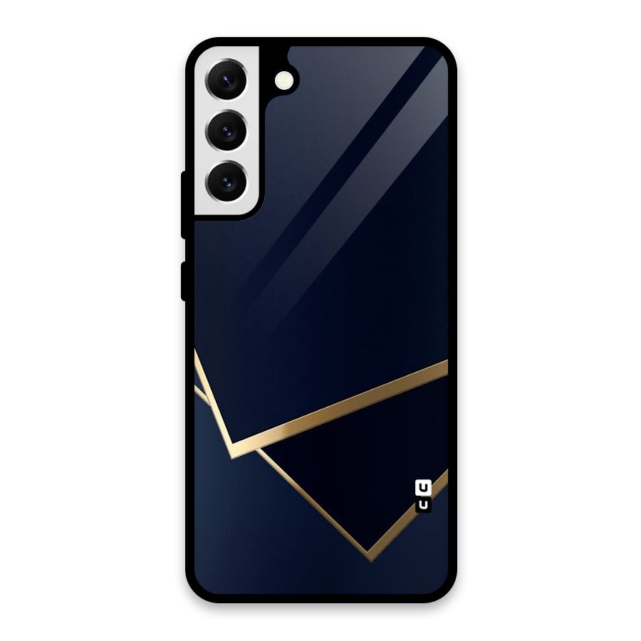 Gold Corners Glass Back Case for Galaxy S22 Plus 5G