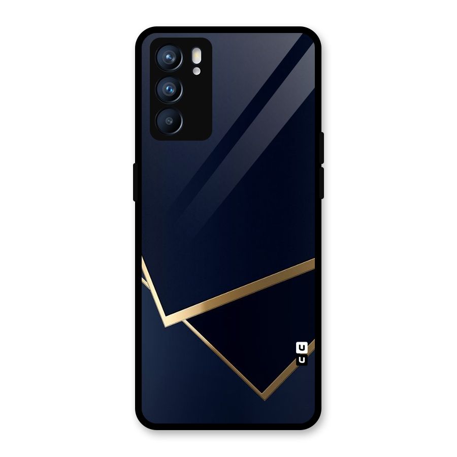 Gold Corners Glass Back Case for Oppo Reno6 5G
