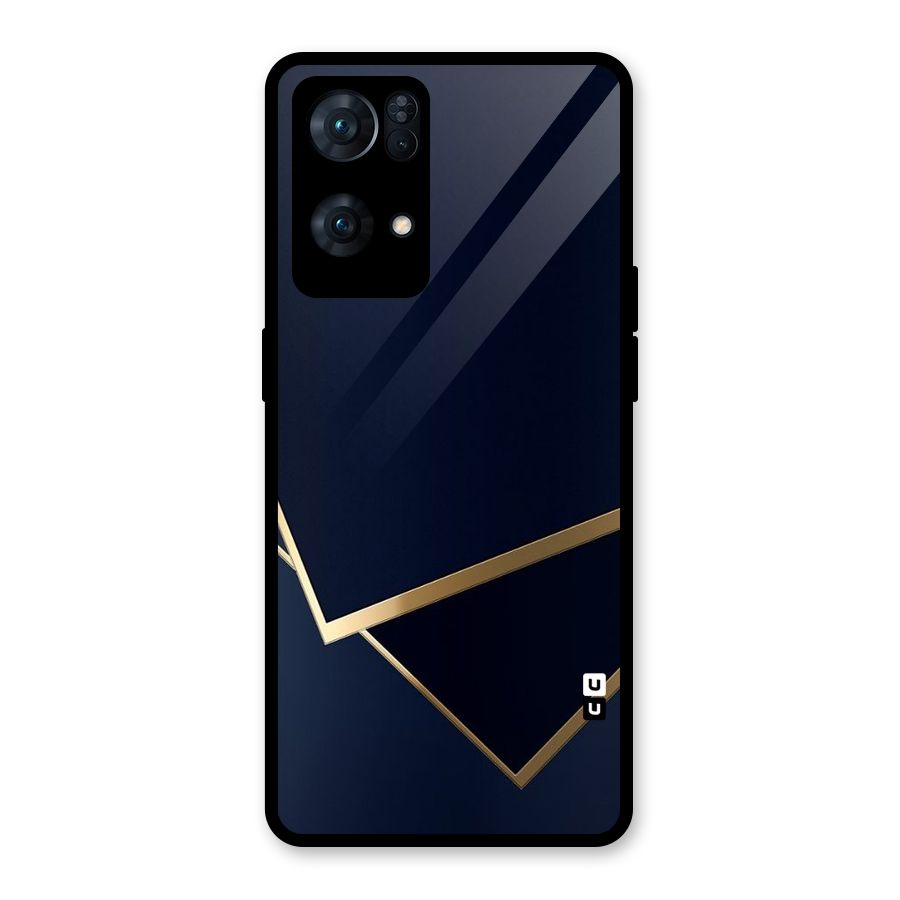 Gold Corners Glass Back Case for Oppo Reno7 Pro 5G