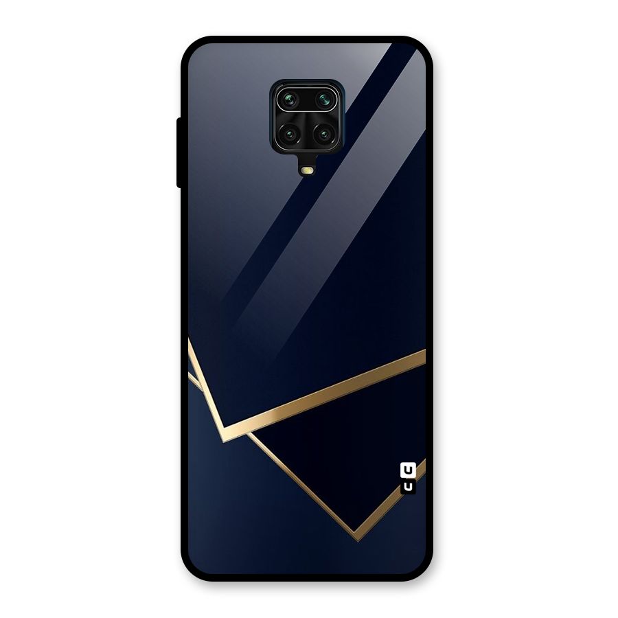 Gold Corners Glass Back Case for Redmi Note 9 Pro