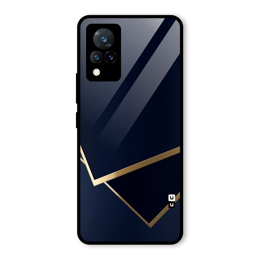 Gold Corners Glass Back Case for Vivo V21 5G