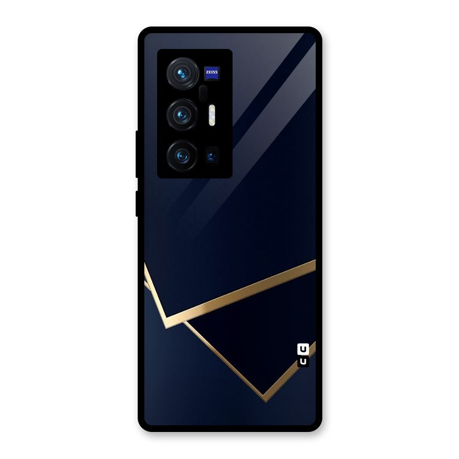 Gold Corners Glass Back Case for Vivo X70 Pro Plus