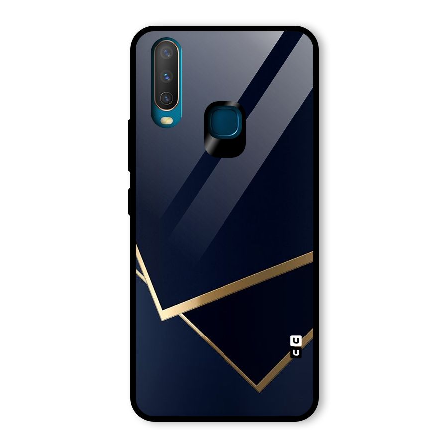Gold Corners Glass Back Case for Vivo Y15