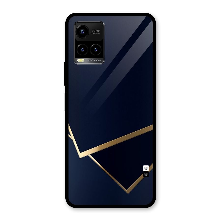 Gold Corners Glass Back Case for Vivo Y21A