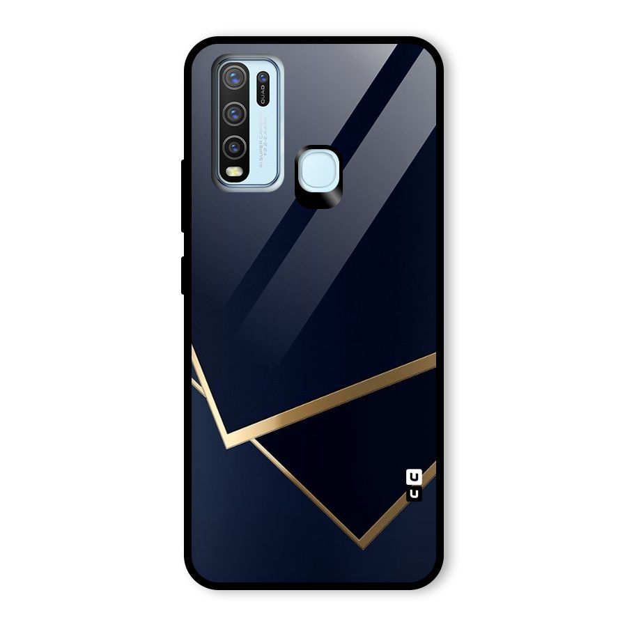 Gold Corners Glass Back Case for Vivo Y30