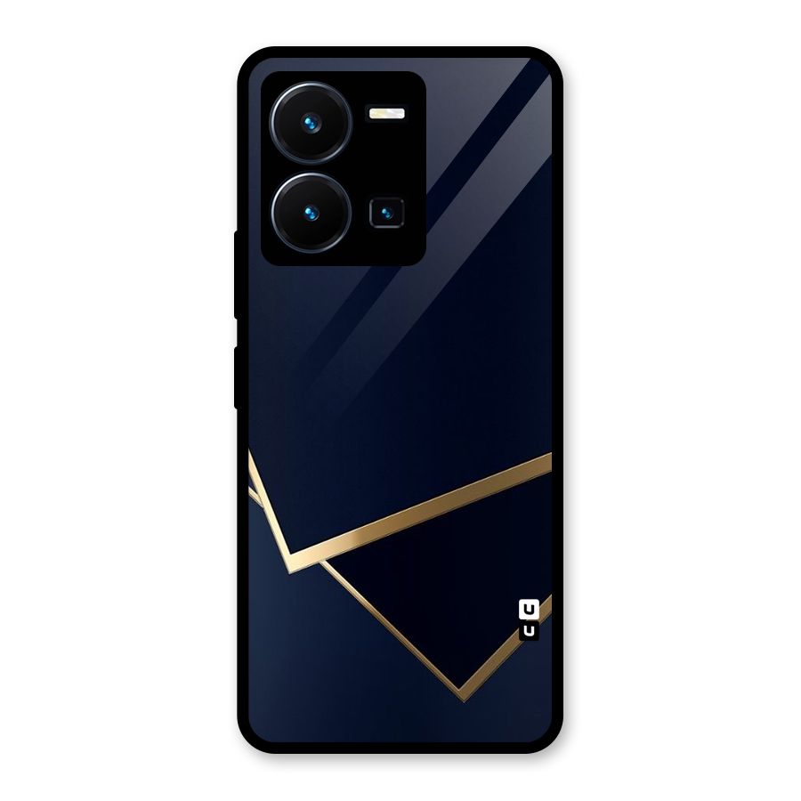 Gold Corners Glass Back Case for Vivo Y35