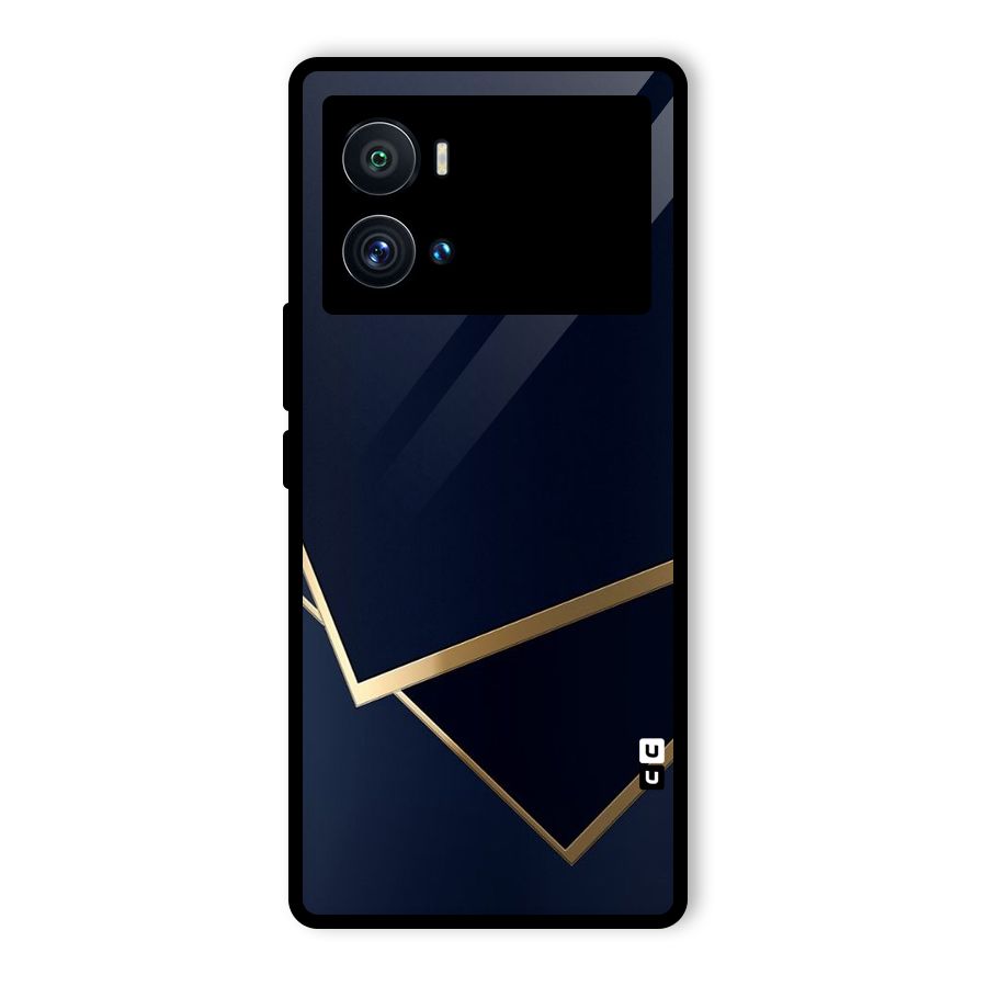 Gold Corners Glass Back Case for Vivo iQOO 9 Pro