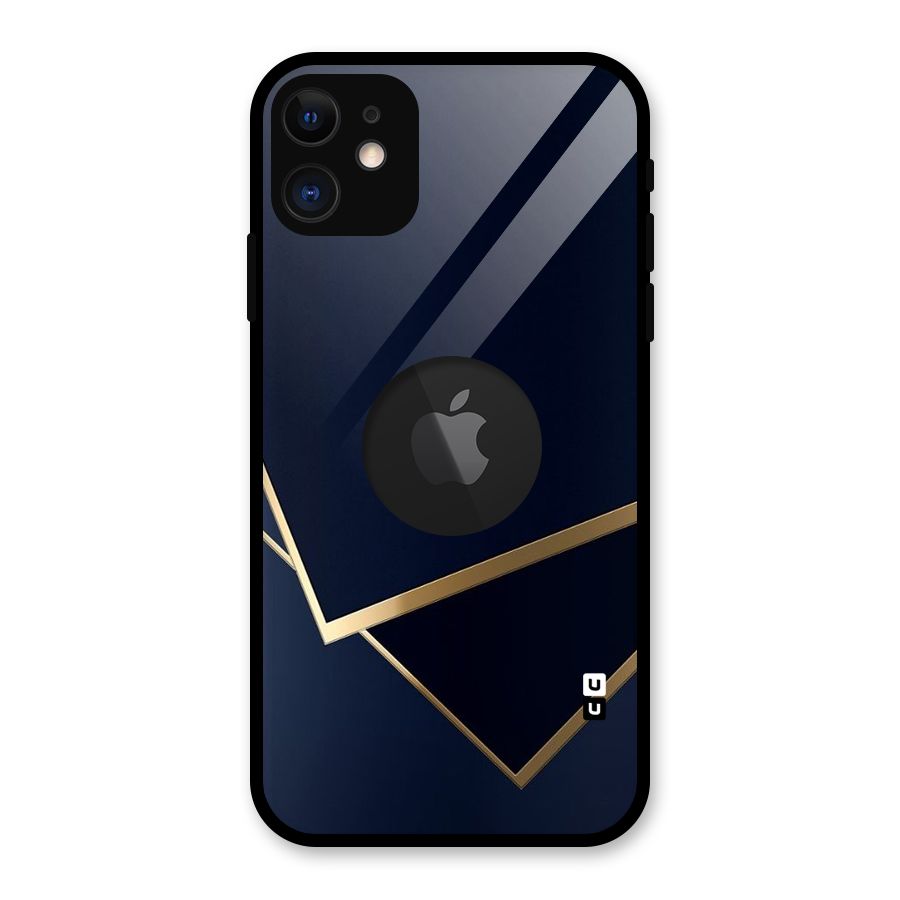 Gold Corners Glass Back Case for iPhone 11 Logo Cut