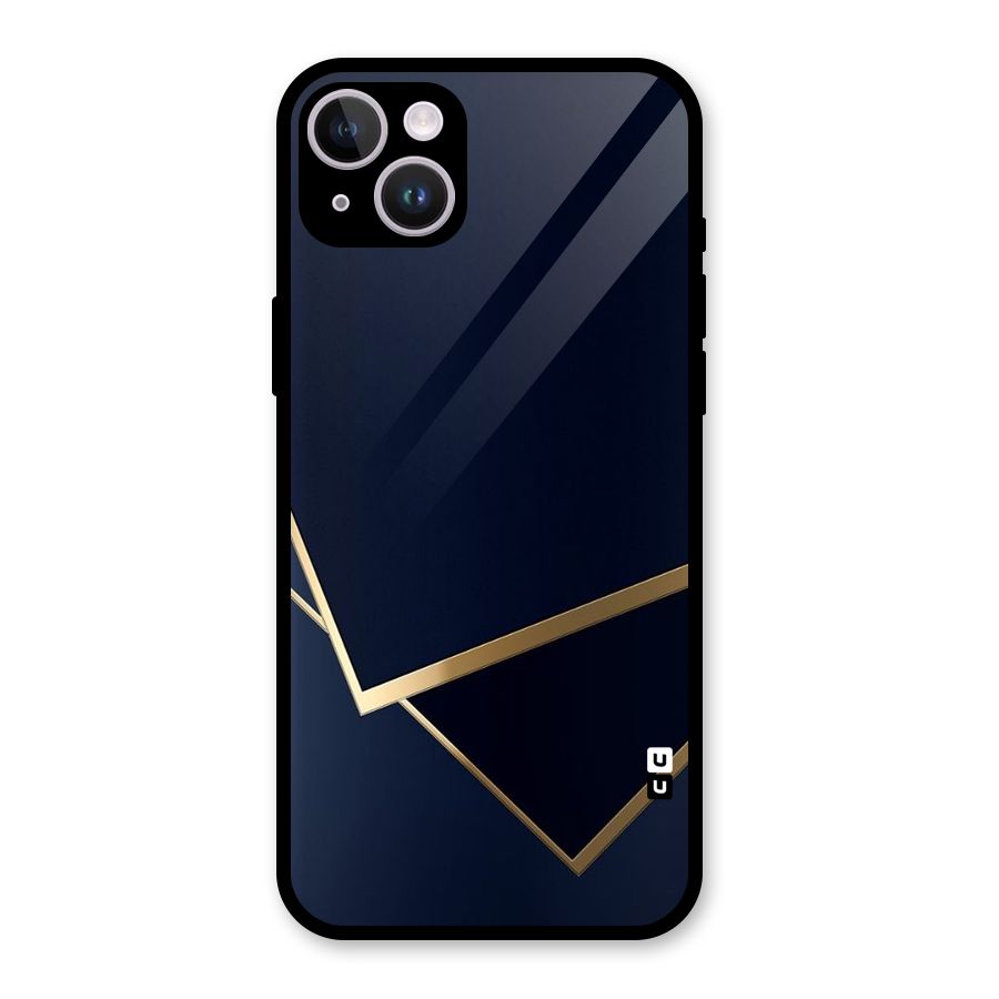 Gold Corners Glass Back Case for iPhone 14 Plus