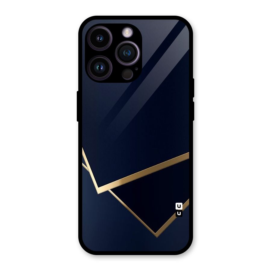 Gold Corners Glass Back Case for iPhone 14 Pro Max