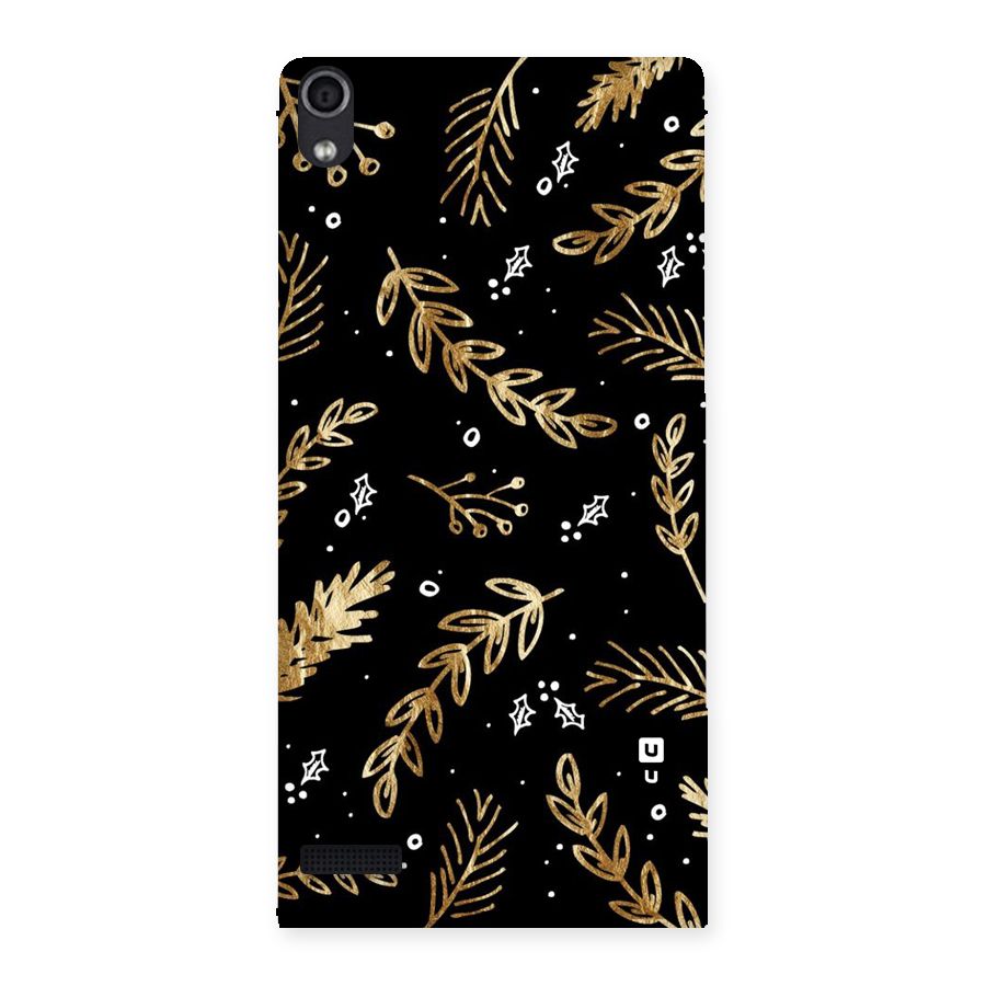 Gold Palm Leaves Back Case for Ascend P6
