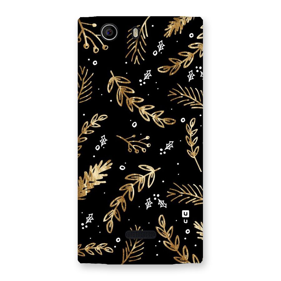 Gold Palm Leaves Back Case for Canvas Nitro 2 E311