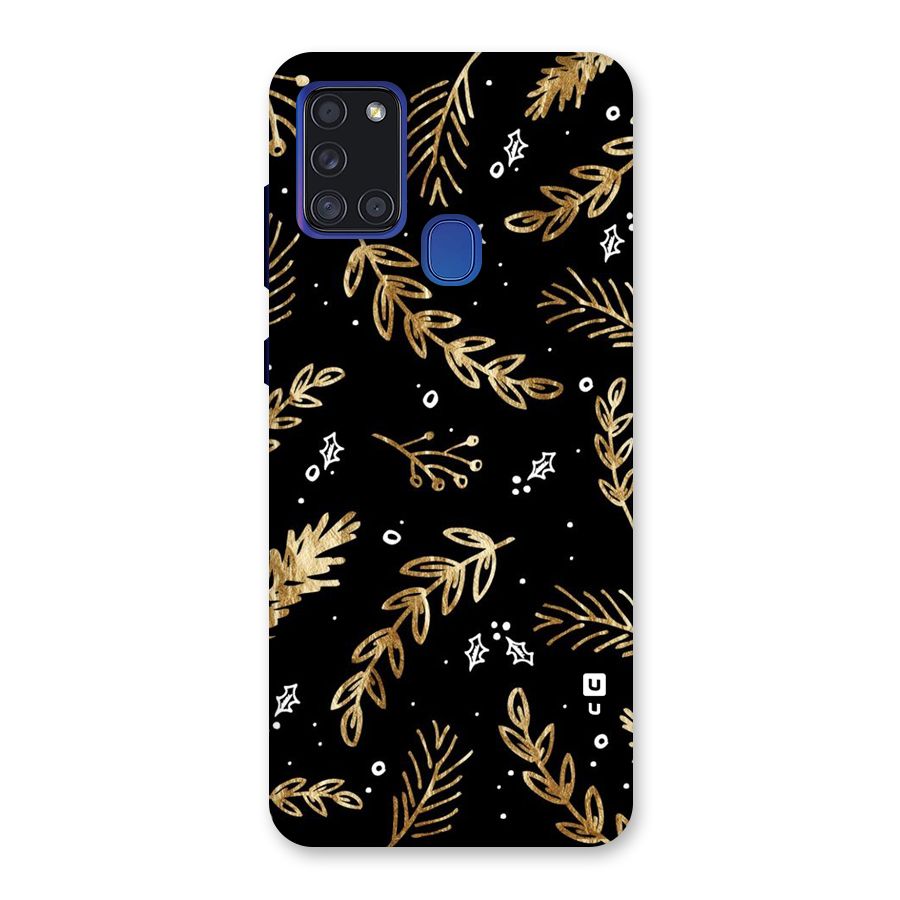 Gold Palm Leaves Back Case for Galaxy A21s