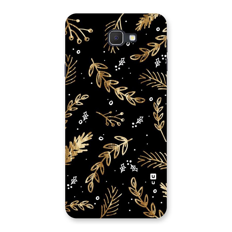 Gold Palm Leaves Back Case for Galaxy On7 2016