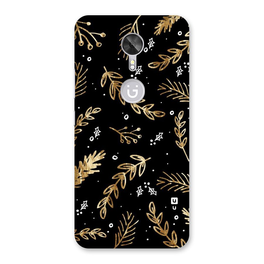 Gold Palm Leaves Back Case for Gionee A1