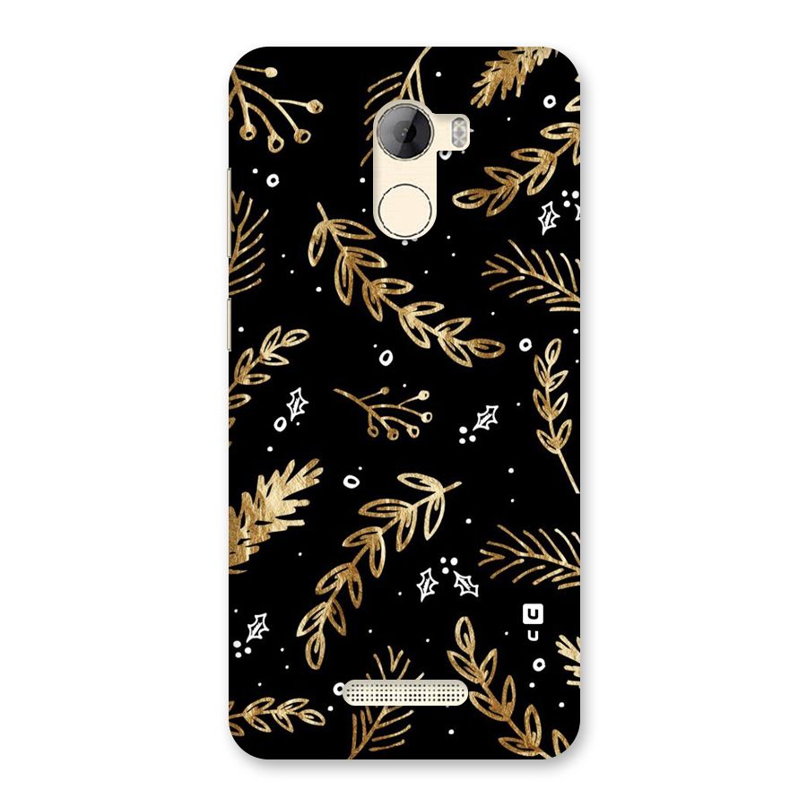 Gold Palm Leaves Back Case for Gionee A1 LIte