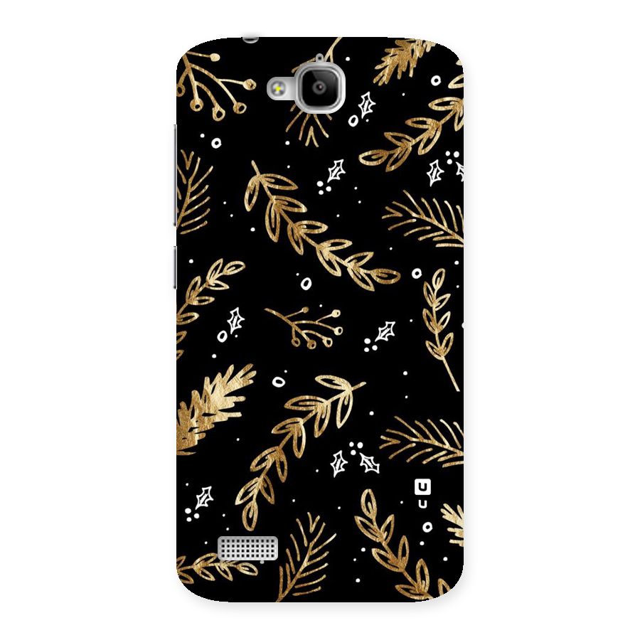 Gold Palm Leaves Back Case for Honor Holly
