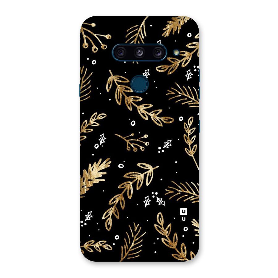 Gold Palm Leaves Back Case for LG  V40 ThinQ