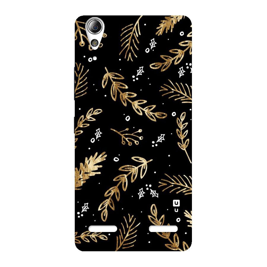 Gold Palm Leaves Back Case for Lenovo A6000