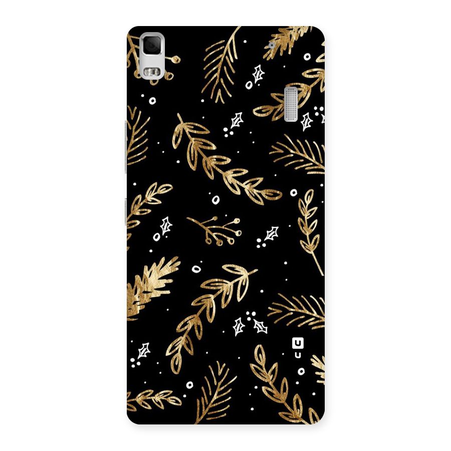 Gold Palm Leaves Back Case for Lenovo A7000