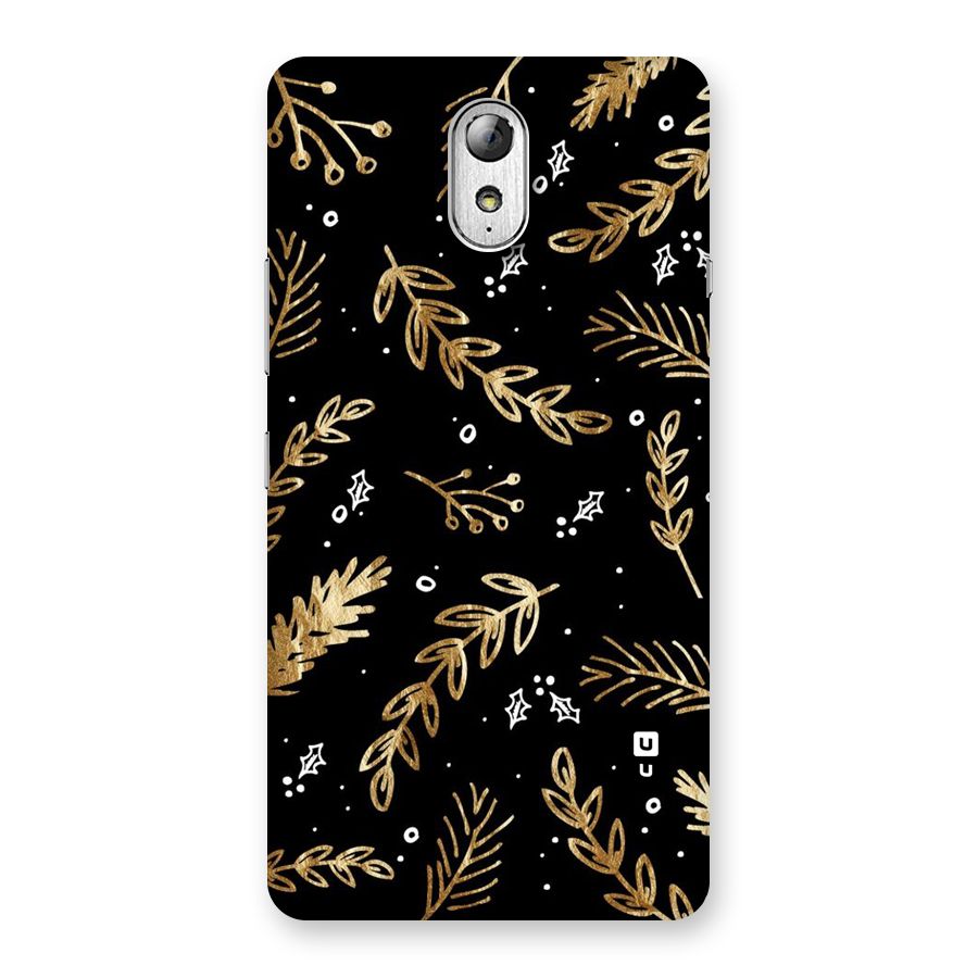 Gold Palm Leaves Back Case for Lenovo Vibe P1M