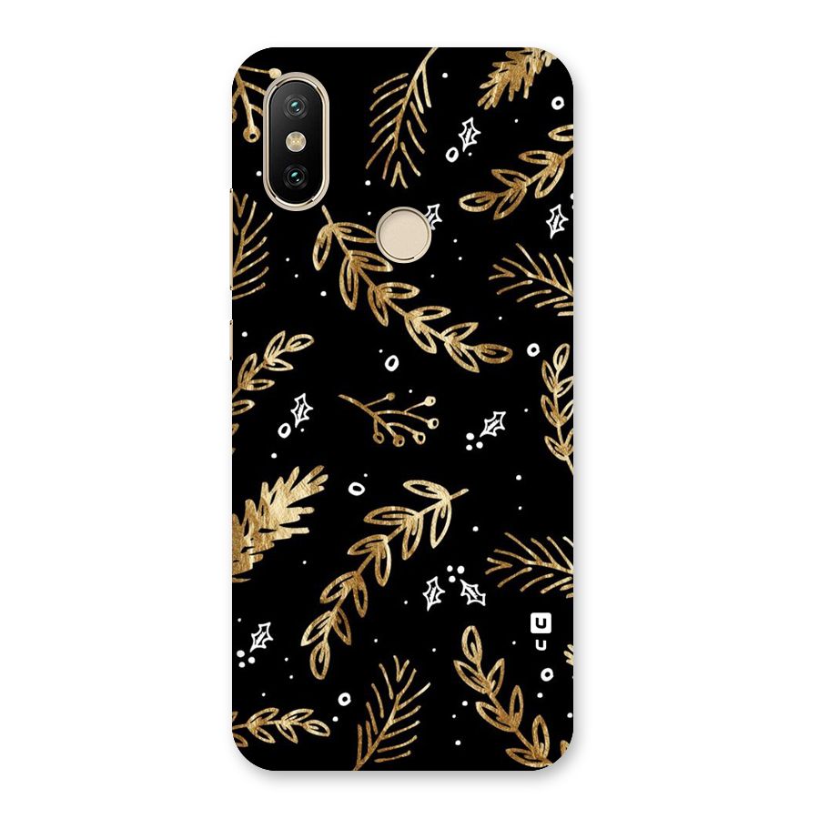 Gold Palm Leaves Back Case for Mi A2