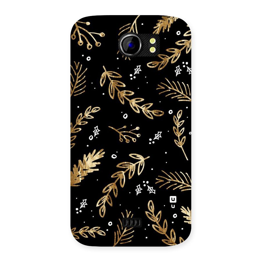 Gold Palm Leaves Back Case for Micromax Canvas 2 A110