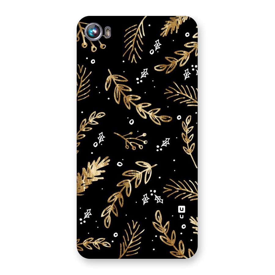 Gold Palm Leaves Back Case for Micromax Canvas Fire 4 A107