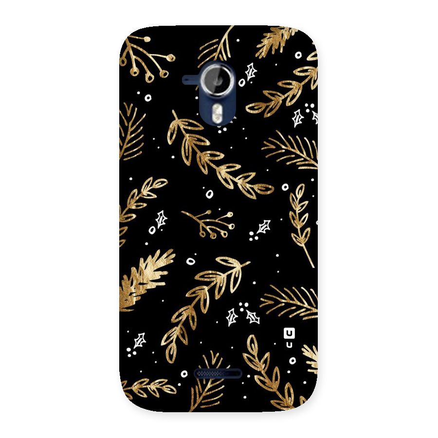 Gold Palm Leaves Back Case for Micromax Canvas Magnus A117