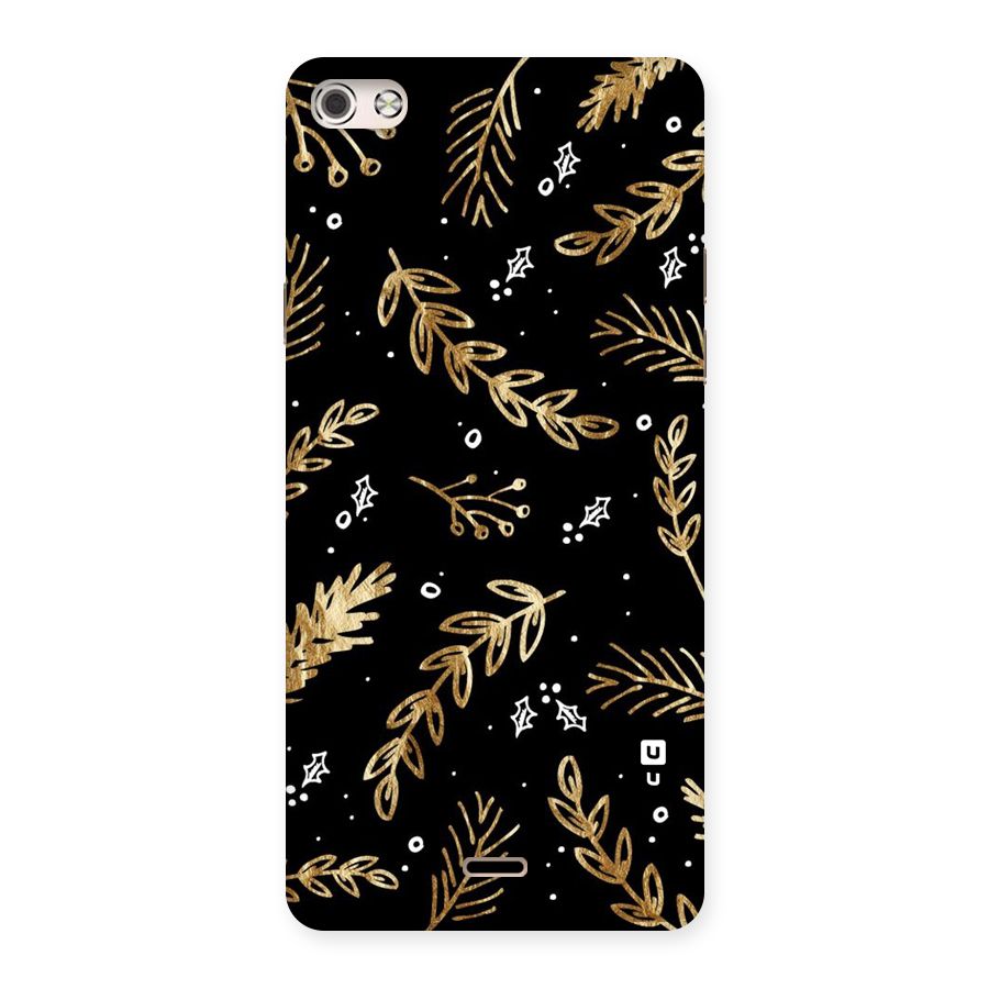 Gold Palm Leaves Back Case for Micromax Canvas Silver 5