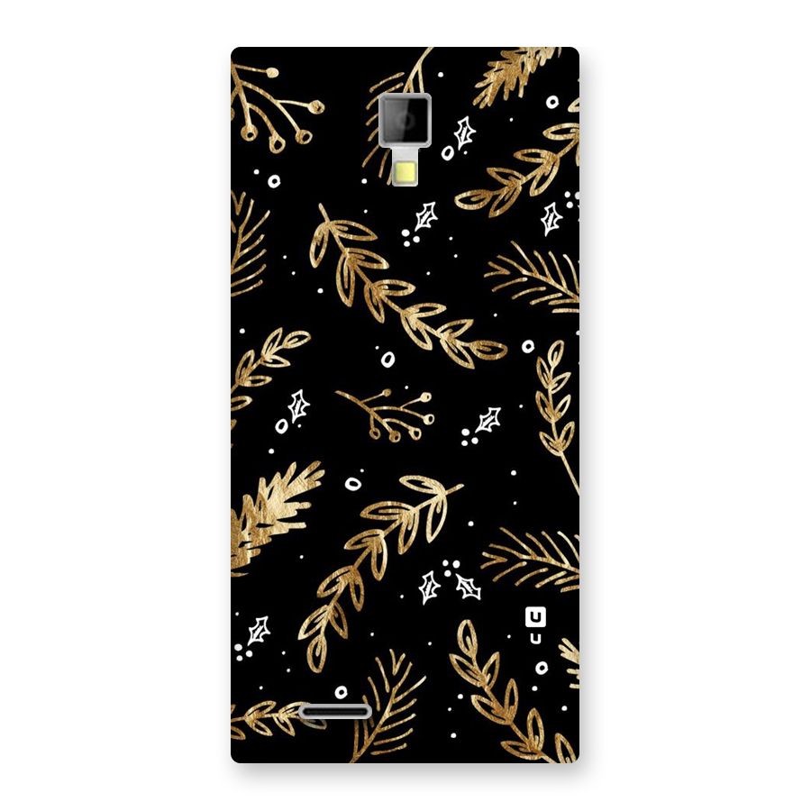 Gold Palm Leaves Back Case for Micromax Canvas Xpress A99