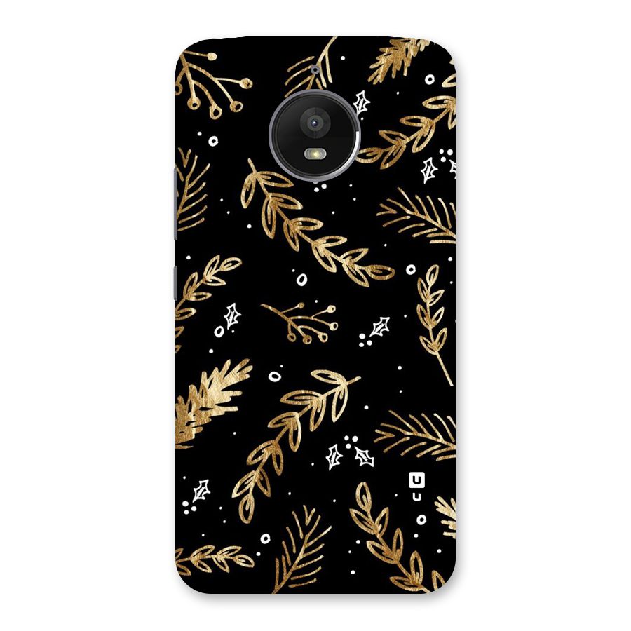 Gold Palm Leaves Back Case for Moto E4 Plus