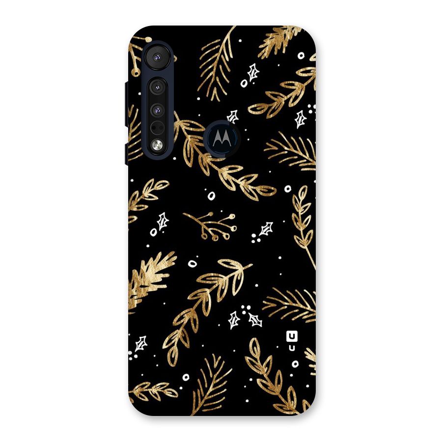 Gold Palm Leaves Back Case for Motorola One Macro