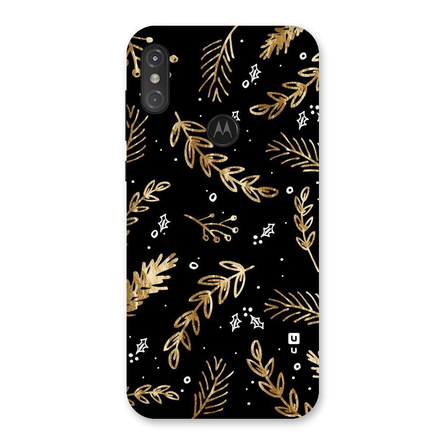 Gold Palm Leaves Back Case for Motorola One Power
