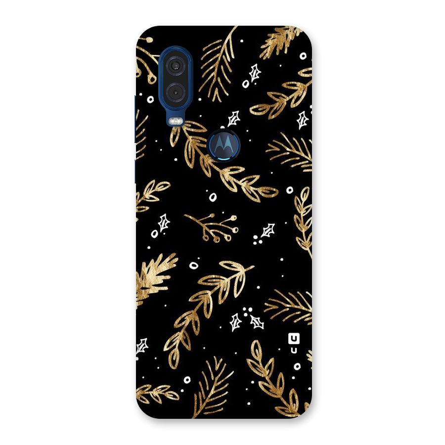 Gold Palm Leaves Back Case for Motorola One Vision