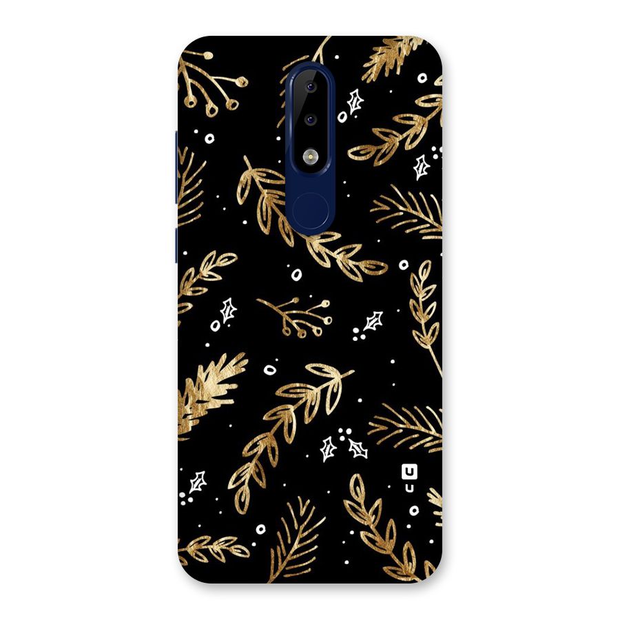 Gold Palm Leaves Back Case for Nokia 5.1 Plus