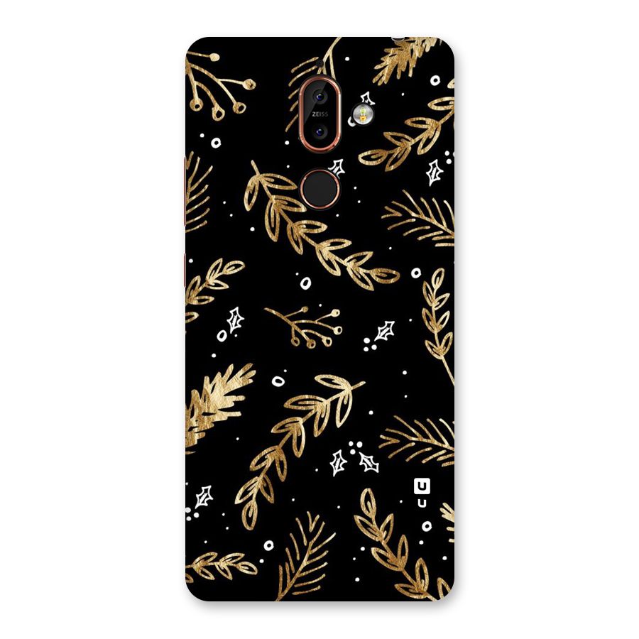 Gold Palm Leaves Back Case for Nokia 7 Plus