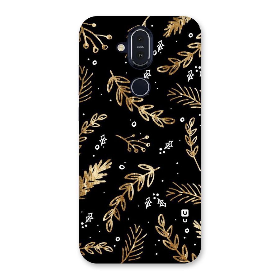 Gold Palm Leaves Back Case for Nokia 8.1