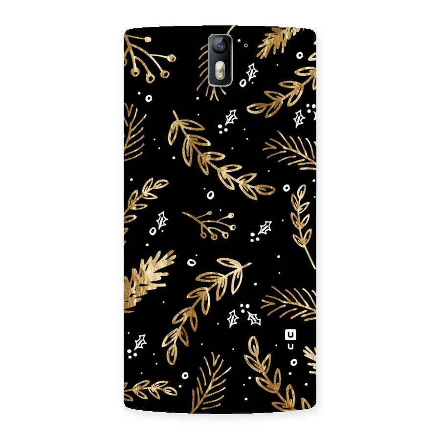 Gold Palm Leaves Back Case for One Plus One