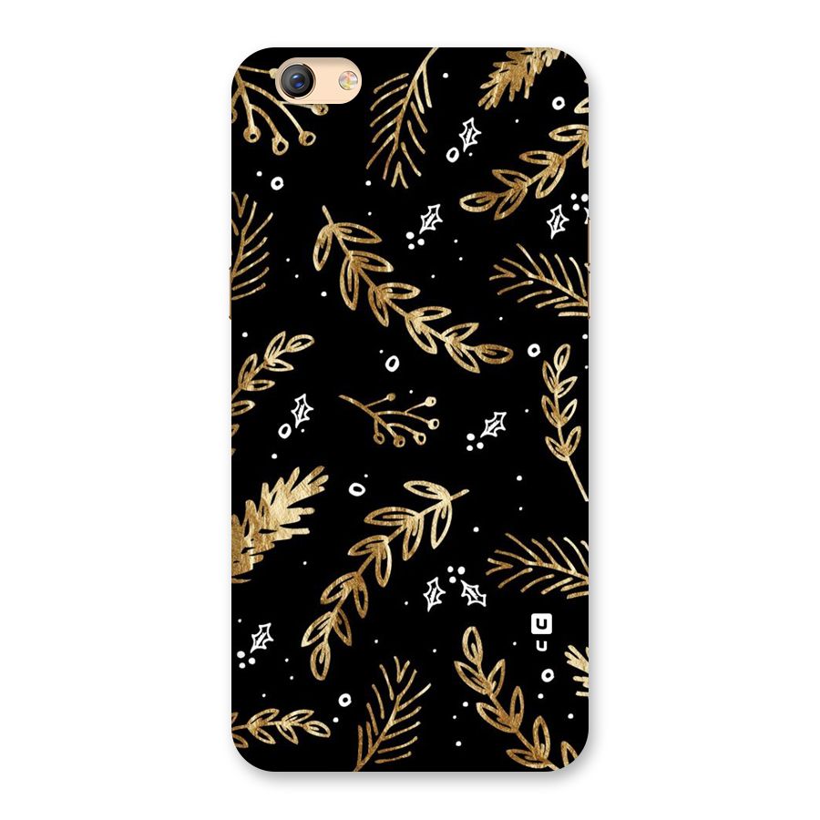 Gold Palm Leaves Back Case for Oppo F3 Plus