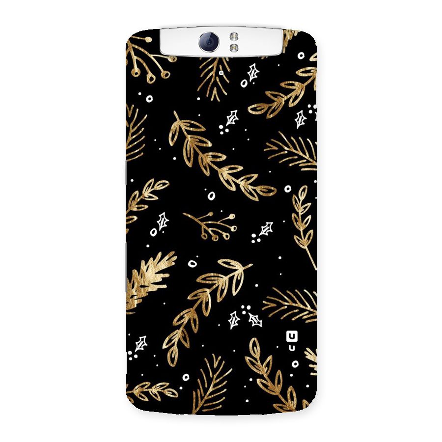 Gold Palm Leaves Back Case for Oppo N1