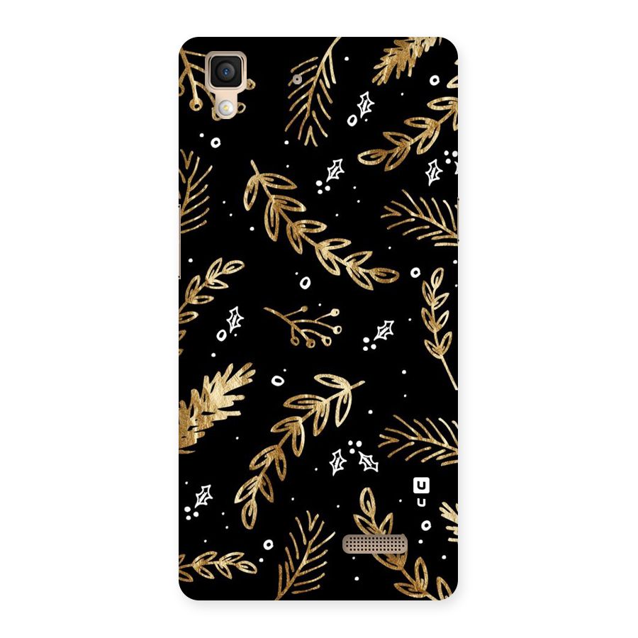 Gold Palm Leaves Back Case for Oppo R7