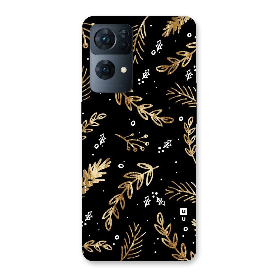 Gold Palm Leaves Back Case for Oppo Reno7 Pro 5G