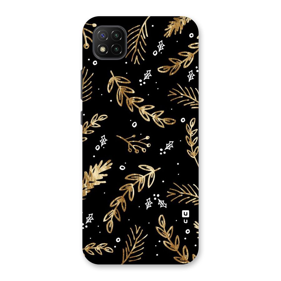 Gold Palm Leaves Back Case for Poco C3
