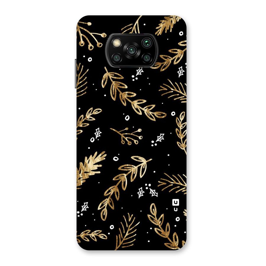 Gold Palm Leaves Back Case for Poco X3