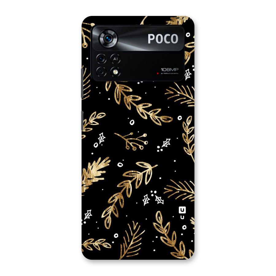 Gold Palm Leaves Back Case for Poco X4 Pro 5G