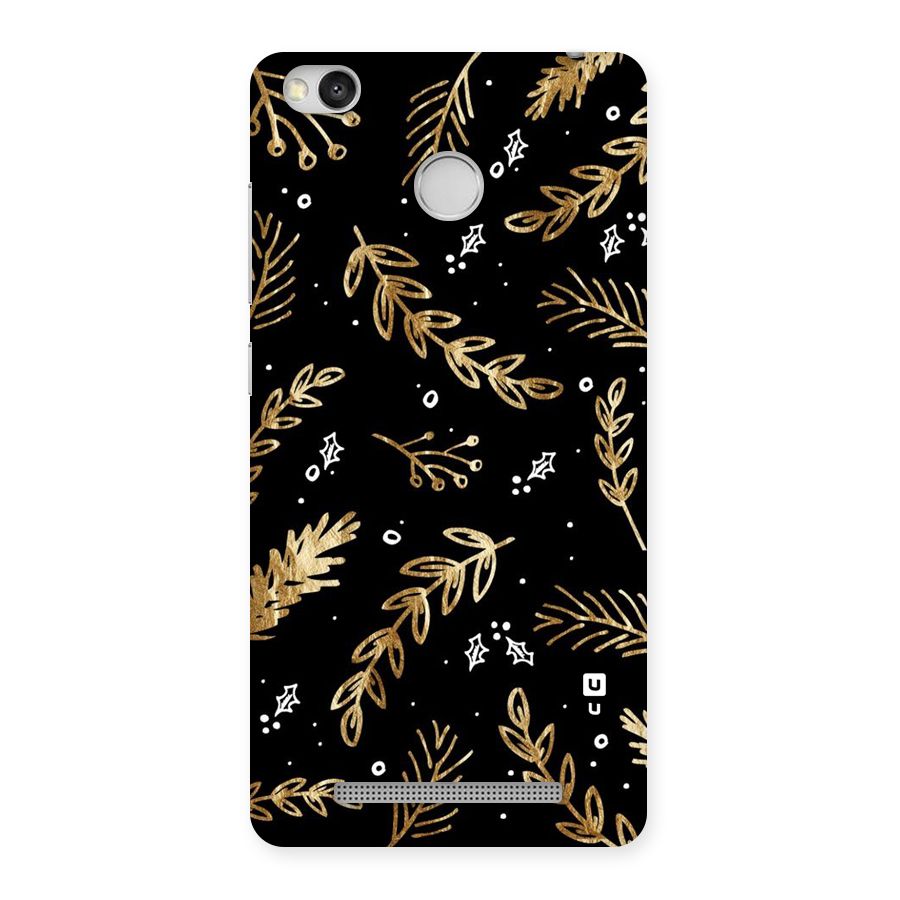 Gold Palm Leaves Back Case for Redmi 3S Prime