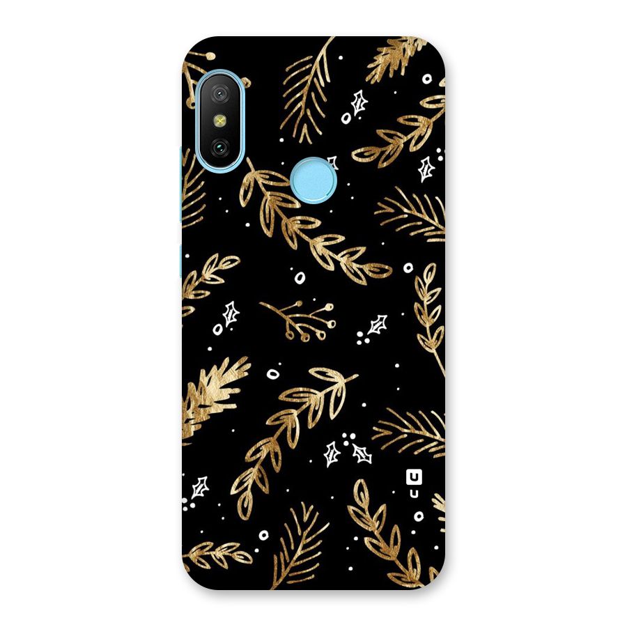 Gold Palm Leaves Back Case for Redmi 6 Pro